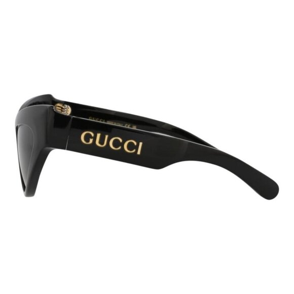 Gucci Womens Cat Eye Black Black Grey Fashion Designer Eyewear - Picture 3 of 4